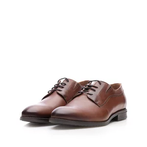 Pantofi eleganţi bărbaţi din piele naturală, Leofex - 529-1 Cognac Box