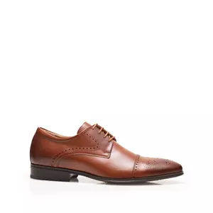 Pantofi eleganti barbati din piele naturala, Leofex - 529  Cognac box