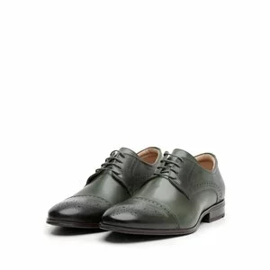 Pantofi eleganți bărbați din piele naturală, Leofex - 529 Verde Box