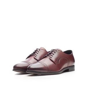 Pantofi eleganţi bărbaţi din piele naturală, Leofex - 534 Vișiniu Box
