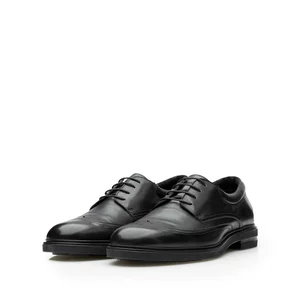 Pantofi eleganti barbati din piele naturala Leofex - 657 Negru Box