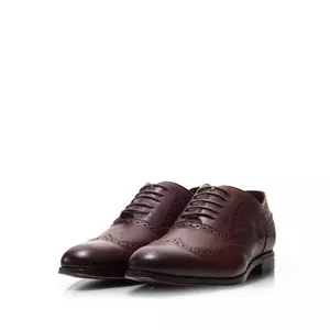 Pantofi eleganţi bărbaţi din piele naturală,  Leofex - 659 Red Wood Box