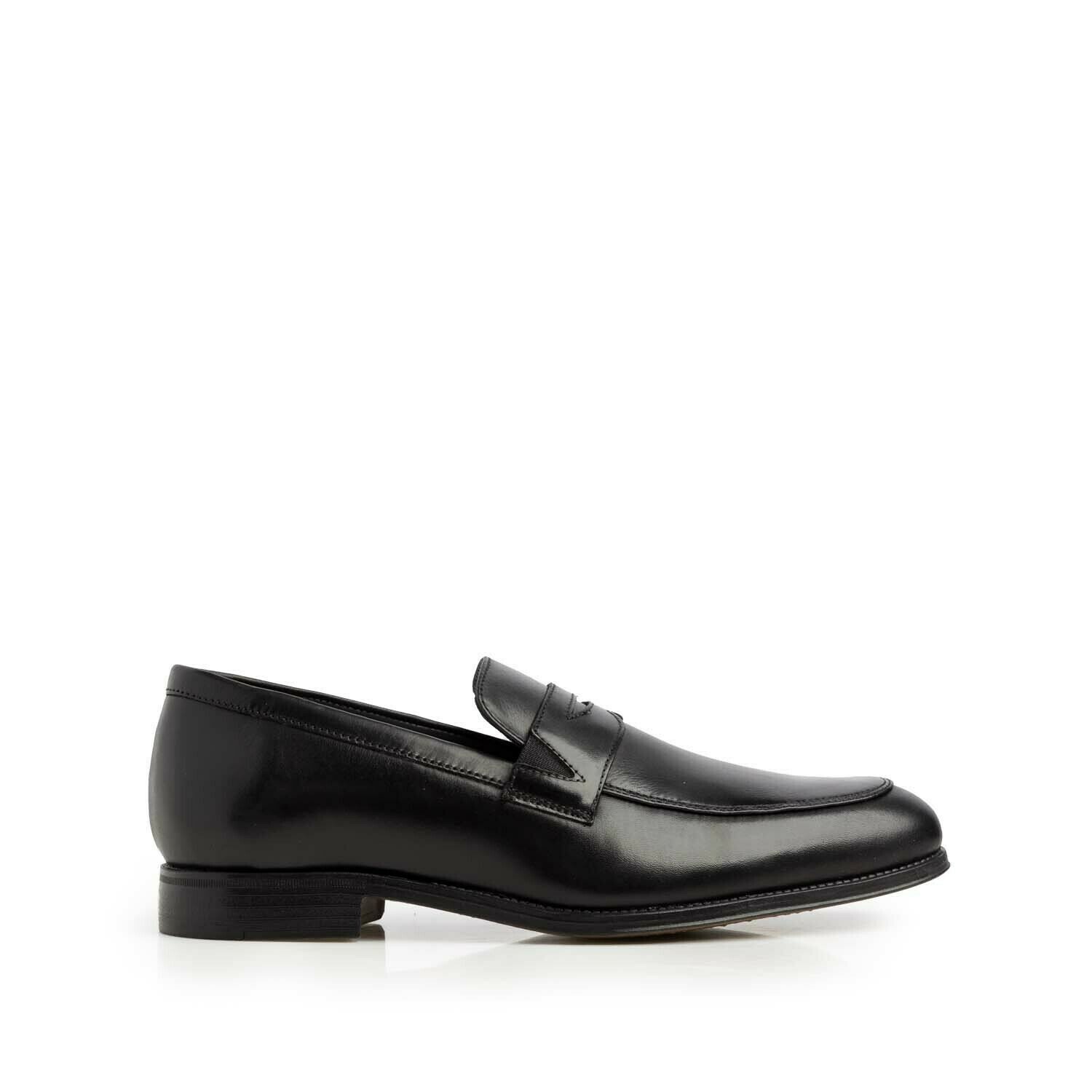Pantofi eleganți bărbați din piele naturală, Leofex - 723 Negru Box