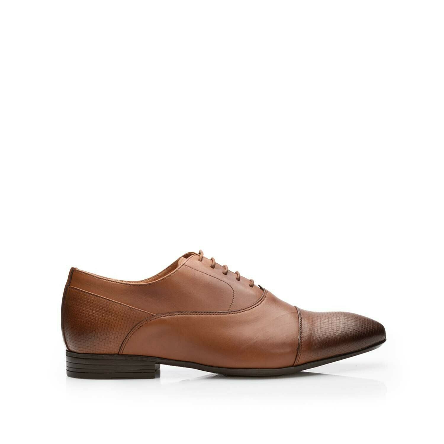 Pantofi eleganti barbati din piele naturala, Leofex - 834 Cognac box