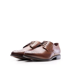 Pantofi eleganţi bărbaţi din piele naturală, Leofex - 971 Cognac Box