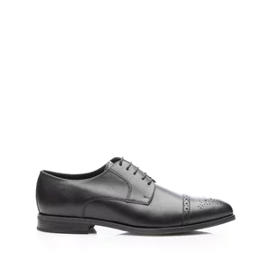 Pantofi eleganţi bărbaţi din piele naturală, Leofex - Mostră 529 Negru Box