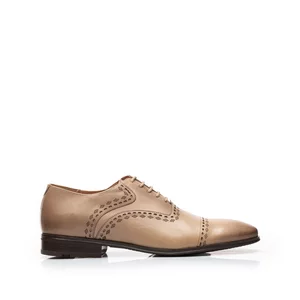 Pantofi eleganti barbati, Oxford din piele naturala, Leofex- 748 Taupe