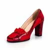 Pantofi eleganți damă, decupați din piele naturală - 2043 Roșu Velur Box