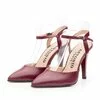 Pantofi eleganți decupați damă din piele naturală - 38175 Grena Box