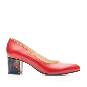 Pantofi eleganți damă din piele naturală - 184 Roșu Box