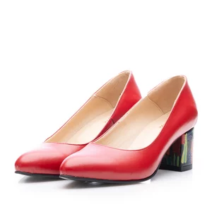 Pantofi eleganți damă din piele naturală - 184 Roșu Box