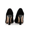 Pantofi eleganți damă din piele naturală - 2215 Negru Velur