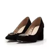 Pantofi eleganți damă din piele naturală - 23010 Negru Velur