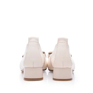 Pantofi eleganți damă din piele naturală - 4407 Crem Box