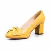 Pantofi eleganți damă din piele naturală - 450 Galben Box