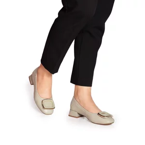 Pantofi eleganți damă din piele naturală - 6111 Olive Box