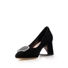 Pantofi eleganți damă din piele naturală - 900 Negru Velur