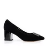 Pantofi eleganți damă din piele naturală - 900 Negru Velur