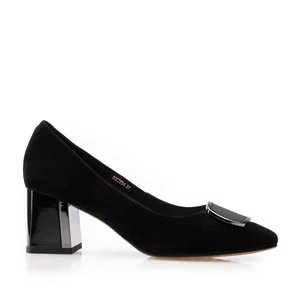 Pantofi eleganți damă din piele naturală - 900 Negru Velur