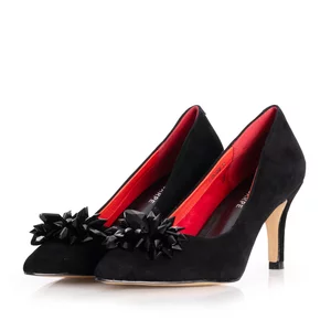 Pantofi eleganți damă din piele naturală - 904 Negru Velur