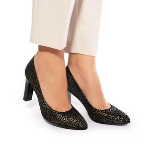 Pantofi eleganți damă din piele naturală - Eliza Negru Velur