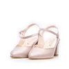Pantofi eleganți decupați damă din piele naturală - 15462 Nude Box Sidefat