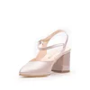 Pantofi eleganți decupați damă din piele naturală - 15462 Nude Box Sidefat