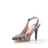 Pantofi eleganți decupați damă din piele naturală - 179 Multicolor Box