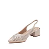 Pantofi eleganți decupați damă din piele naturală, Karisma - 4388 Bej Box Perforat