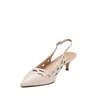 Pantofi eleganți decupați damă din piele naturală, Karisma - 4389 Bej Box Perforat