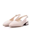 Pantofi eleganți decupați damă din piele naturală, Karisma - 4404 Nude Box Perforat