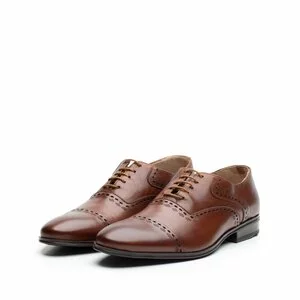 Pantofi eleganti barbati, Oxford din piele naturala, Leofex - 748 cognac