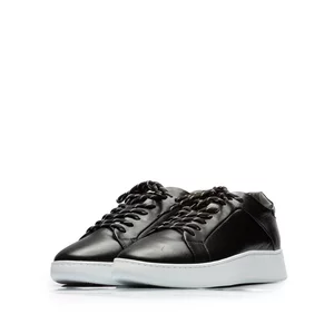 Pantofi sport bărbați din piele naturală, Leofex - 628 Negru Box
