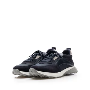 Pantofi sport bărbați din piele naturală, Leofex - 694 Blue Box Velur
