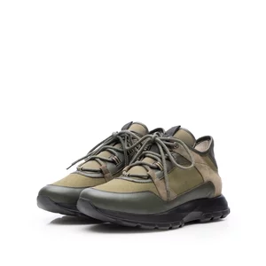 Pantofi sport bărbați din piele naturală, Leofex - 744 Verde Box