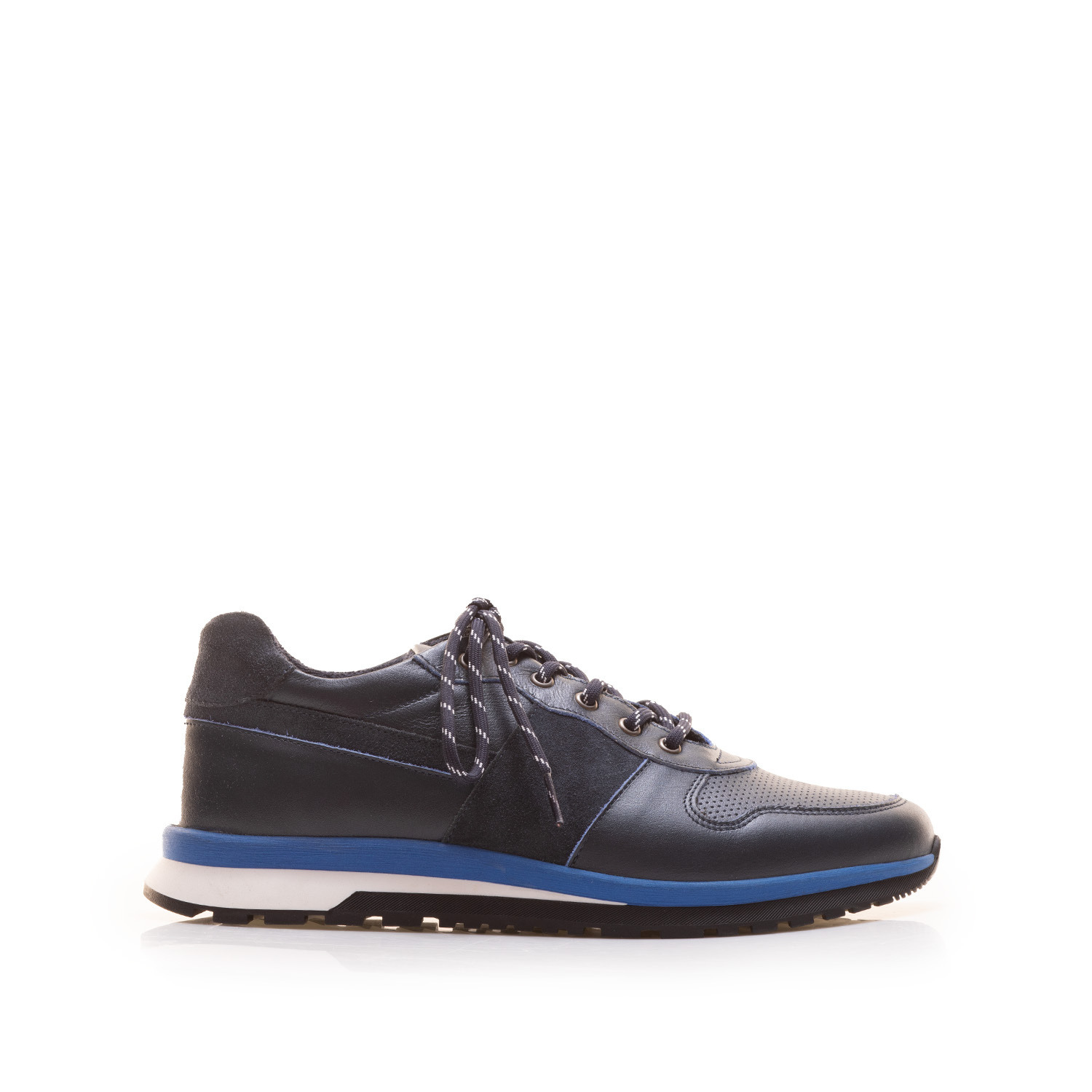Pantofi sport barbati din piele naturala, Leofex - Mostra 519 Blue Box Velur