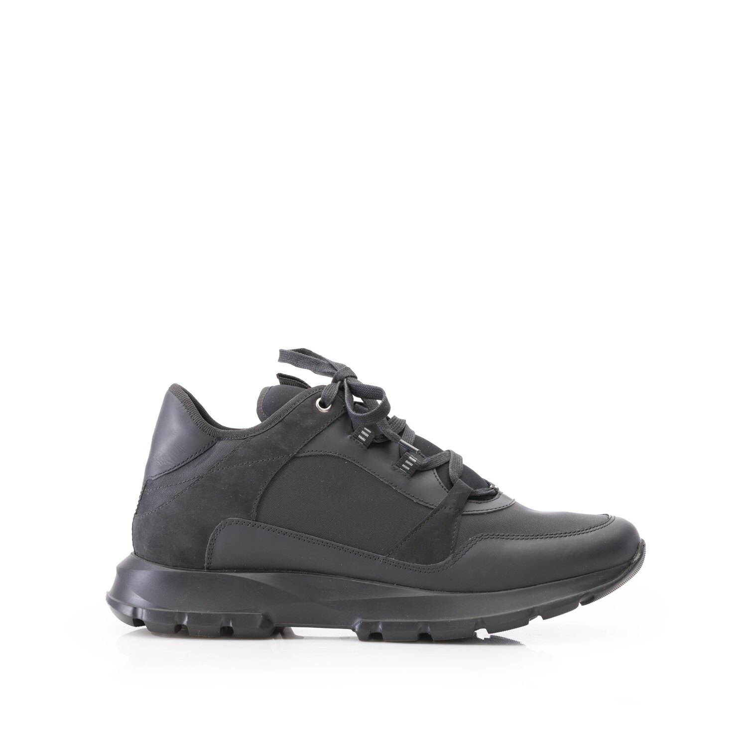 Pantofi sport bărbați din piele naturală, Leofex - Mostră 744 Negru Box