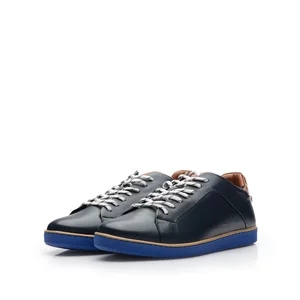 Pantofi sport bărbați din piele naturală, Leofex - Mostră 881-1  Blue box