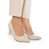 Pantofi stiletto damă din piele lacuită - 558 nude lac