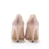 Pantofi stiletto damă din piele naturală - 173-1 Nude Box Sidefat