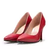 Pantofi stiletto damă din piele naturală - 173 Roșu Box