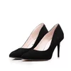 Pantofi stiletto damă din piele naturală - 3527 Negru Velur