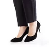 Pantofi stiletto damă din piele naturală - 3527 Negru Velur