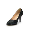 Pantofi stiletto dama din piele naturala - 558 Negru Dungi box