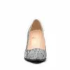 Pantofi stiletto dama din piele naturala, Leofex - 558 Gri velur print