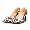 Pantofi stiletto dama din piele naturala, Leofex- 844 Leopard velur