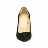 Pantofi stiletto dama din piele naturala, Leofex - 871 Negru Velur