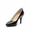 Pantofi stiletto din piele lacuita - 558 negru