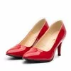 Pantofi stiletto din piele lacuita - 558 rosu
