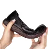 Balerini damă din piele naturală perforată - 2002 Negru Box Perforat